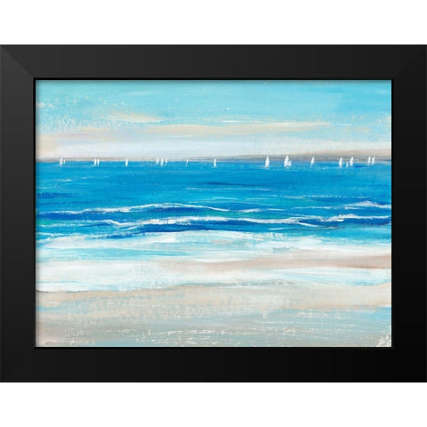 Low Cerulean Tide I Black Modern Wood Framed Art Print by OToole, Tim