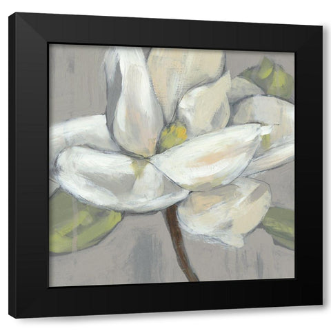 Magnolia on Grey Black Modern Wood Framed Art Print by Goldberger, Jennifer