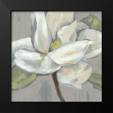 Magnolia on Grey Black Modern Wood Framed Art Print by Goldberger, Jennifer