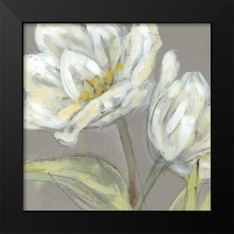 Tulip on Grey Black Modern Wood Framed Art Print by Goldberger, Jennifer