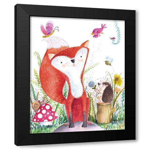 Forest Pals I Black Modern Wood Framed Art Print by Hernandez, Larisa