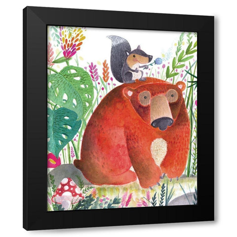 Forest Pals II Black Modern Wood Framed Art Print by Hernandez, Larisa