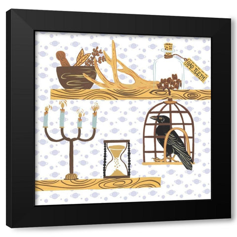 Halloween Prep III Black Modern Wood Framed Art Print with Double Matting by Wang, Melissa