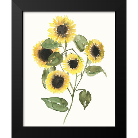 Sunflower Composition II Black Modern Wood Framed Art Print by Goldberger, Jennifer