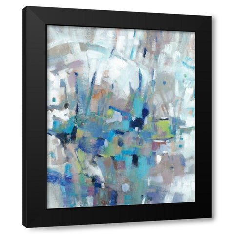 Edgy Blues I Black Modern Wood Framed Art Print with Double Matting by OToole, Tim