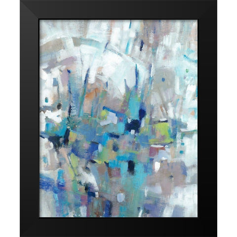 Edgy Blues I Black Modern Wood Framed Art Print by OToole, Tim