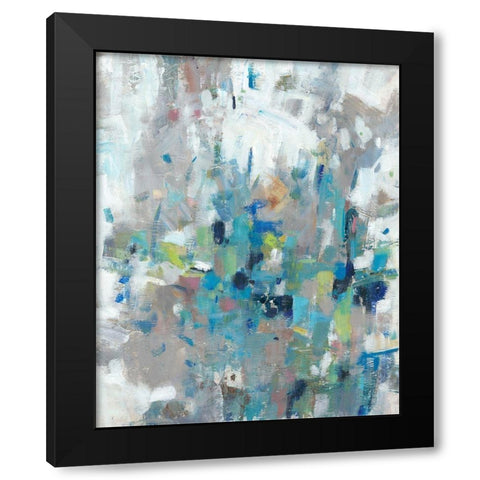 Edgy Blues II Black Modern Wood Framed Art Print with Double Matting by OToole, Tim