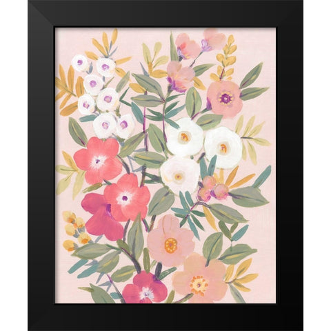 Pretty Pink Floral I Black Modern Wood Framed Art Print by OToole, Tim
