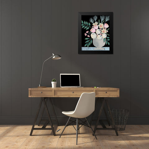 Rosada Floral I Black Modern Wood Framed Art Print by Moore, Regina