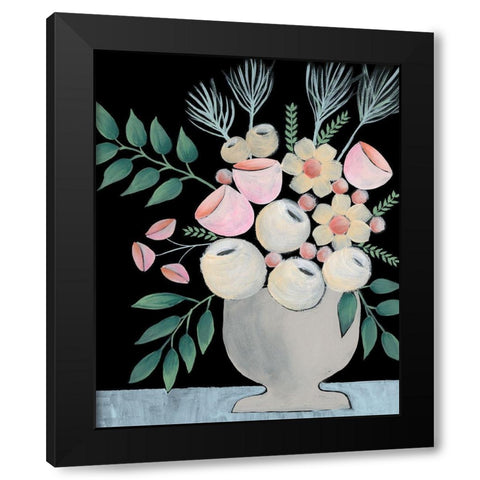 Rosada Floral I Black Modern Wood Framed Art Print with Double Matting by Moore, Regina