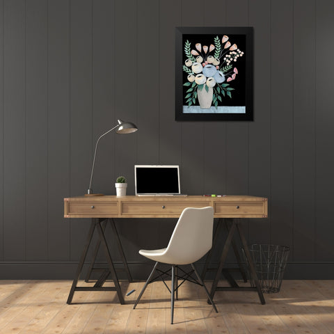 Rosada Floral II Black Modern Wood Framed Art Print by Moore, Regina