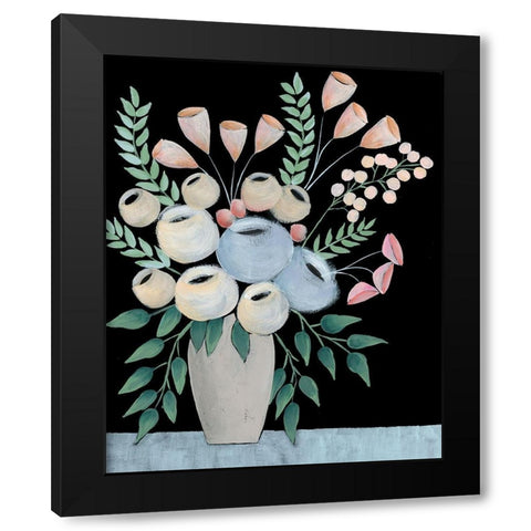 Rosada Floral II Black Modern Wood Framed Art Print by Moore, Regina