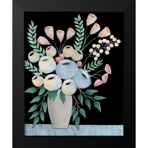 Rosada Floral II Black Modern Wood Framed Art Print by Moore, Regina
