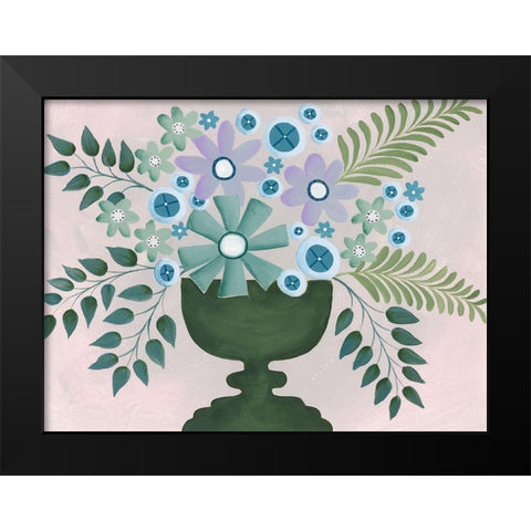Lavanda Floral II Black Modern Wood Framed Art Print by Moore, Regina