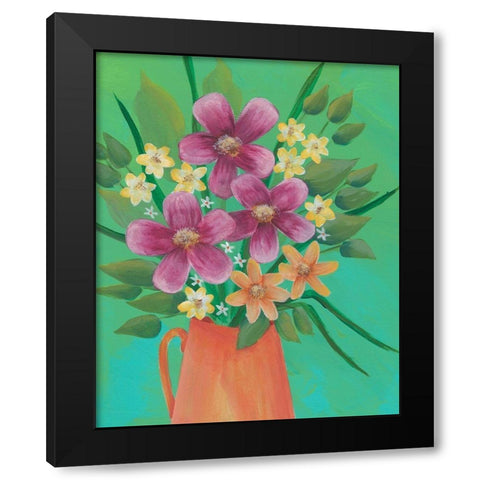 Jubilant Floral II Black Modern Wood Framed Art Print by Moore, Regina
