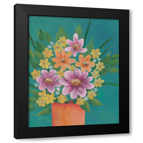 Jubilant Floral III Black Modern Wood Framed Art Print by Moore, Regina