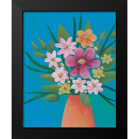 Jubilant Floral IV Black Modern Wood Framed Art Print by Moore, Regina