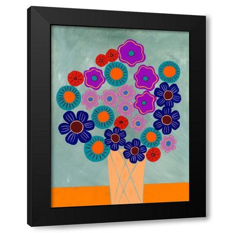 Summer Arrangement II Black Modern Wood Framed Art Print with Double Matting by Moore, Regina