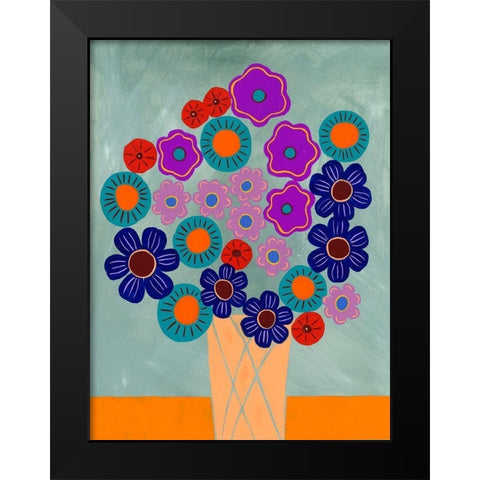 Summer Arrangement II Black Modern Wood Framed Art Print by Moore, Regina