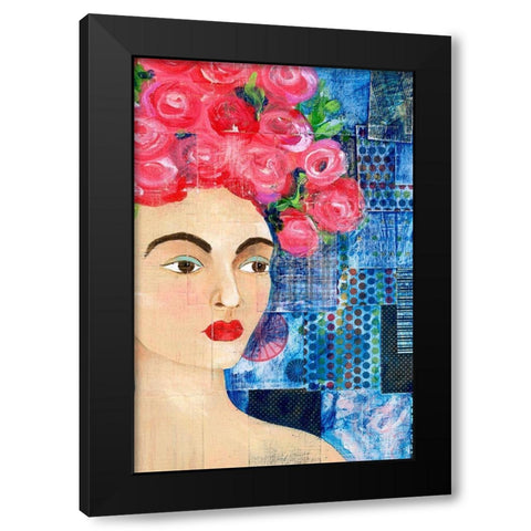 Flowers in her Hair I Black Modern Wood Framed Art Print with Double Matting by Moore, Regina