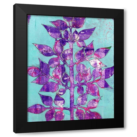 Purple Planta II Black Modern Wood Framed Art Print with Double Matting by Moore, Regina