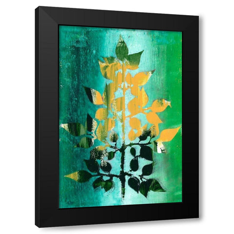 Changing Leaves III Black Modern Wood Framed Art Print with Double Matting by Moore, Regina