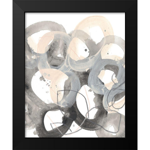 Tangled Circuit I Black Modern Wood Framed Art Print by Vess, June Erica