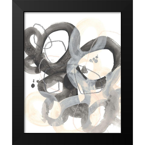 Tangled Circuit II Black Modern Wood Framed Art Print by Vess, June Erica