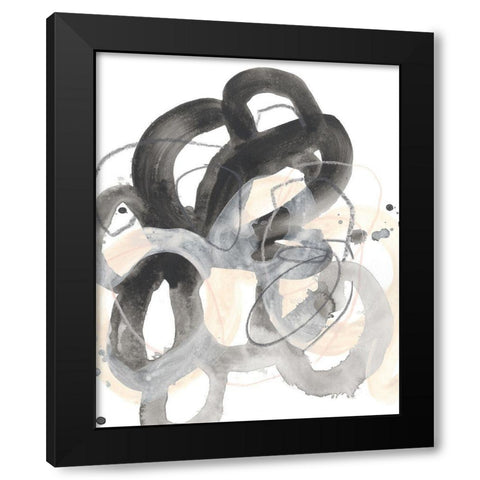 Tangled Circuit III Black Modern Wood Framed Art Print by Vess, June Erica