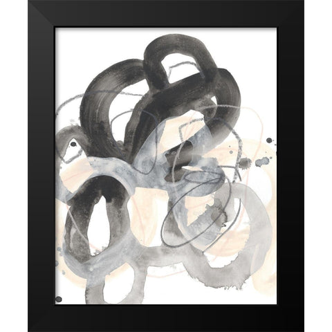 Tangled Circuit III Black Modern Wood Framed Art Print by Vess, June Erica