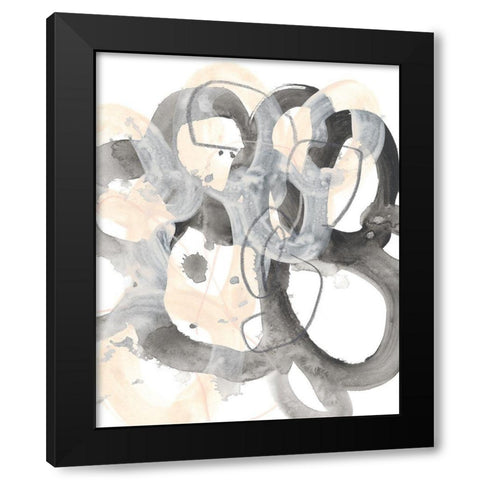Tangled Circuit IV Black Modern Wood Framed Art Print by Vess, June Erica