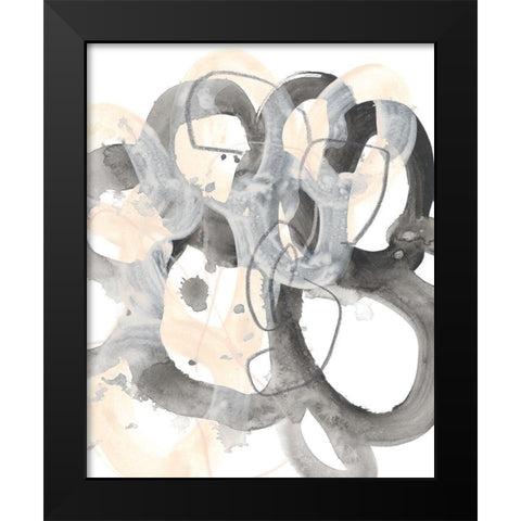 Tangled Circuit IV Black Modern Wood Framed Art Print by Vess, June Erica