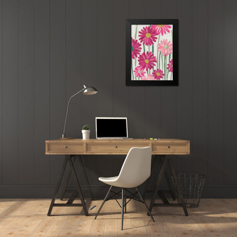 Spring Pinks I Black Modern Wood Framed Art Print by Vess, June Erica