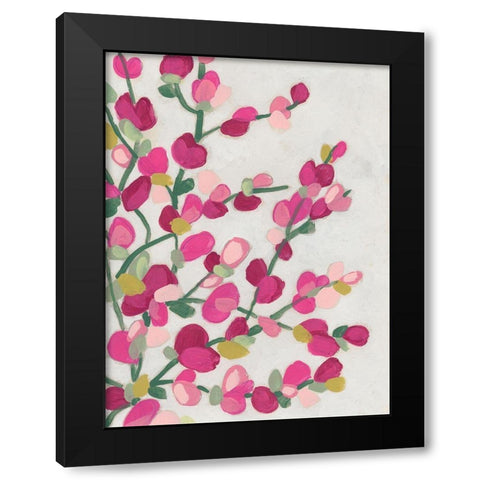 Spring Pinks II Black Modern Wood Framed Art Print by Vess, June Erica