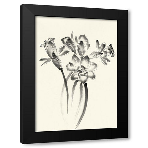 Ink Wash Floral I - Daffodils Black Modern Wood Framed Art Print by Rae, Nan