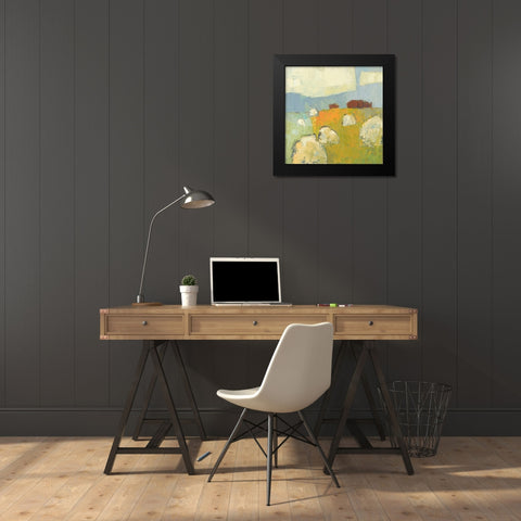 New Glarus Barn Black Modern Wood Framed Art Print by Jachimiec, Sue