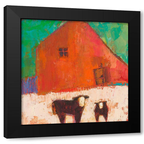 Baraboo Barn Black Modern Wood Framed Art Print with Double Matting by Jachimiec, Sue