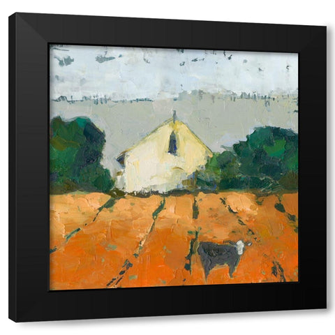 Lengers Barn Black Modern Wood Framed Art Print with Double Matting by Jachimiec, Sue