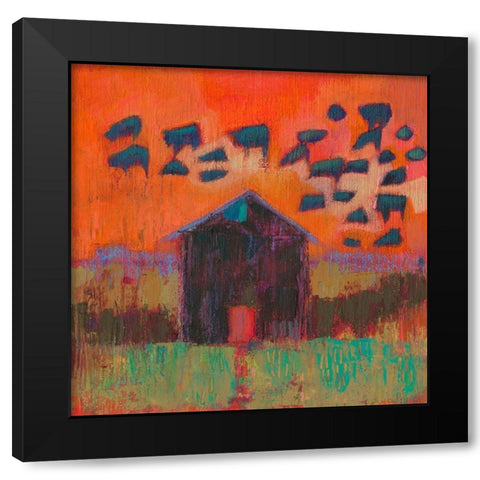 Kasten Barn Black Modern Wood Framed Art Print with Double Matting by Jachimiec, Sue
