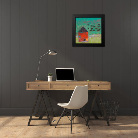 Pecatonica Barn Black Modern Wood Framed Art Print by Jachimiec, Sue
