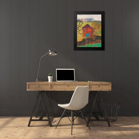 Darlington Barn Black Modern Wood Framed Art Print by Jachimiec, Sue