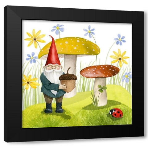 Gnome Neighbors I Black Modern Wood Framed Art Print by Popp, Grace