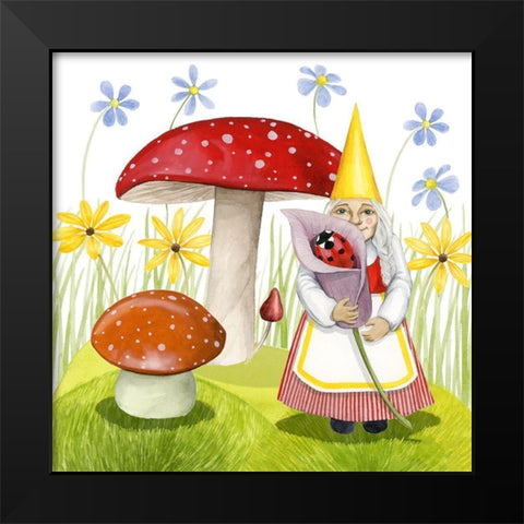 Gnome Neighbors II Black Modern Wood Framed Art Print by Popp, Grace