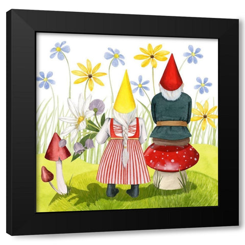 Gnome Neighbors III Black Modern Wood Framed Art Print with Double Matting by Popp, Grace