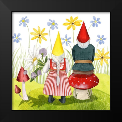 Gnome Neighbors III Black Modern Wood Framed Art Print by Popp, Grace
