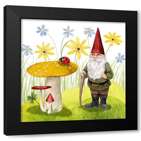 Gnome Neighbors IV Black Modern Wood Framed Art Print with Double Matting by Popp, Grace