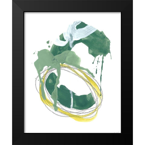 Green Discus I Black Modern Wood Framed Art Print by Vess, June Erica