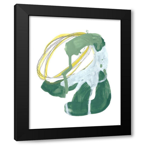 Green Discus II Black Modern Wood Framed Art Print by Vess, June Erica