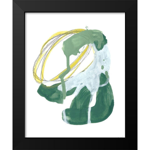 Green Discus II Black Modern Wood Framed Art Print by Vess, June Erica