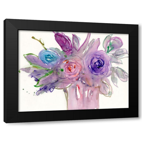 Floral Accent I Black Modern Wood Framed Art Print with Double Matting by Dixon, Samuel
